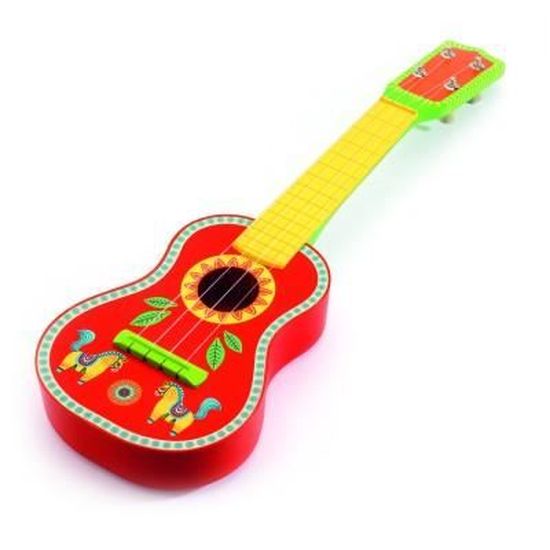 Guitare en bois Animambo - DJECO - Mixte - Enfant - Rouge