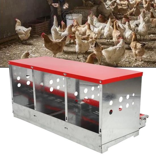 Pondoir Pour Poules HEYOUTH 3 Compartiments - Nichoir Métallique Ventilé, Collecte œufs Facile, 80x52x48cm