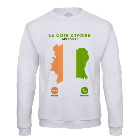 Sweat Shirt Homme La Côte d'Ivoire M'Appelle Voyage Passion Culture