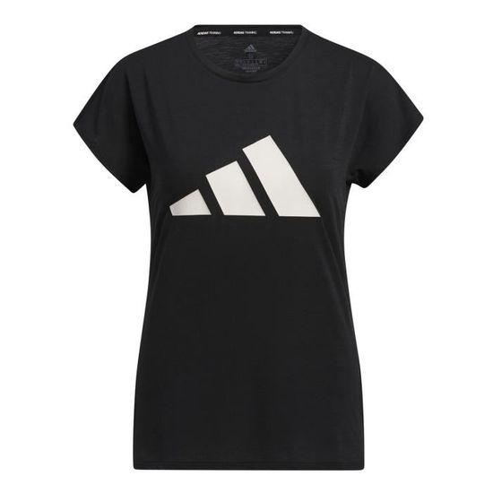T shirt Adidas 3 stripes Training noir femme Noir Cdiscount Pr t