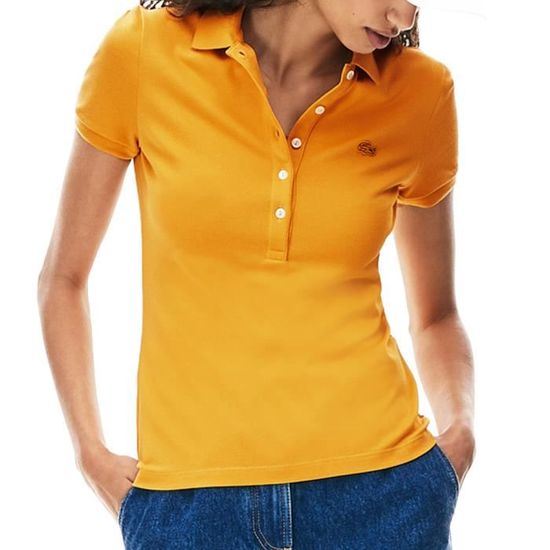 Polo Moutarde Femme Lacoste PF78 Jaune Cdiscount Pr t Porter