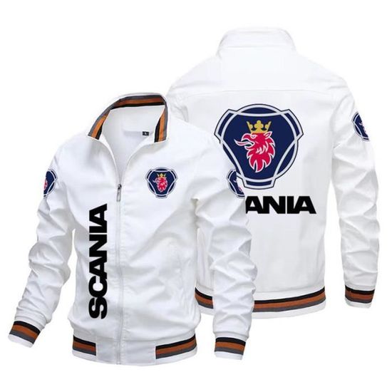Blouson Homme SCANIA imprime Mode Regular Fit Col montant Veste Zippee Casual Confortable Marque Luxe de Veste Homme THs2135 Blanc Cdiscount Pret a Porter