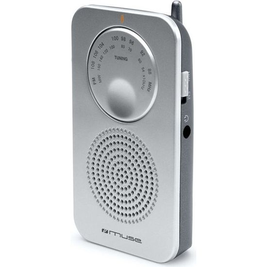 Radio Analogique blanche 2 gammes, prise MP3/écouteurs secteur/pile MUSE