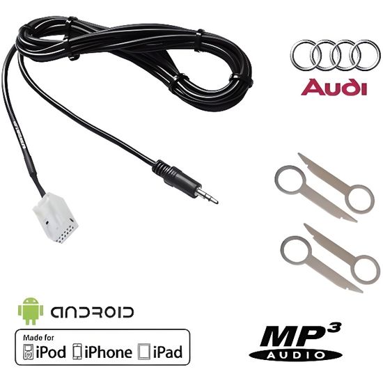 Cable MP3 Auxiliaire MP3 autoradios d'origine Audi A3 A4 TT+ Clés Skyexpert