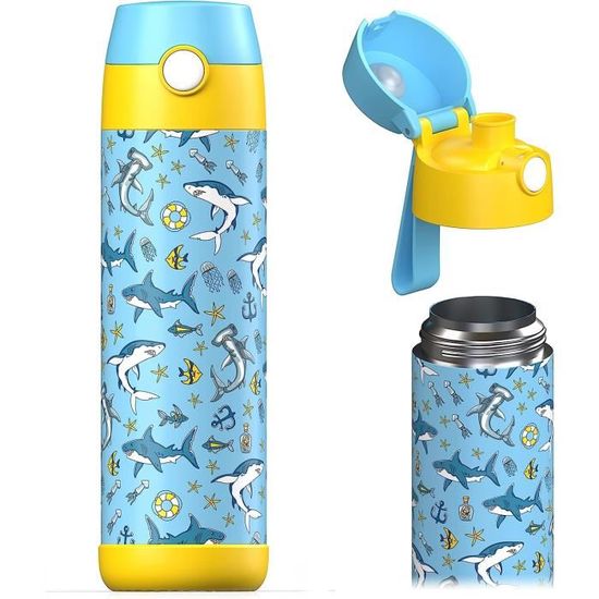 Jarlson - Gourde Enfant INOX - Bouteille Isotherme Enfant 350 ML - Gourdes Sans BPA - Avec De La