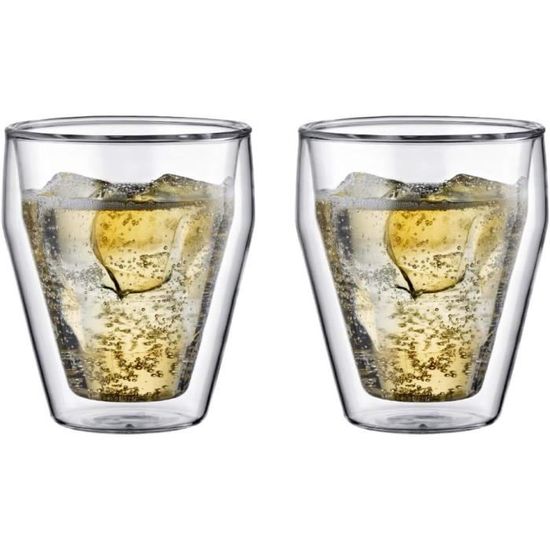 Set De 2 Verres Double Paroi Bodum Pilatus - 25cl Isothermes - Lave-Vaisselle & Micro-Ondes