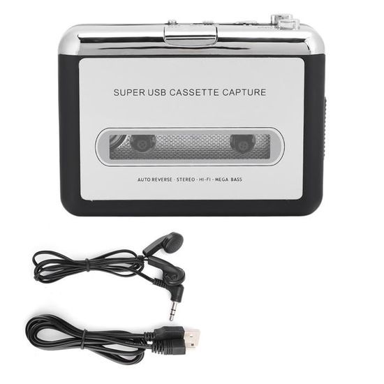 Convertitore Da Cassetta A MP3 Incutex Senza PC | Lettore Portatile Con Auto-reverse E Porta USB | Alimentazione A Batterie O USB