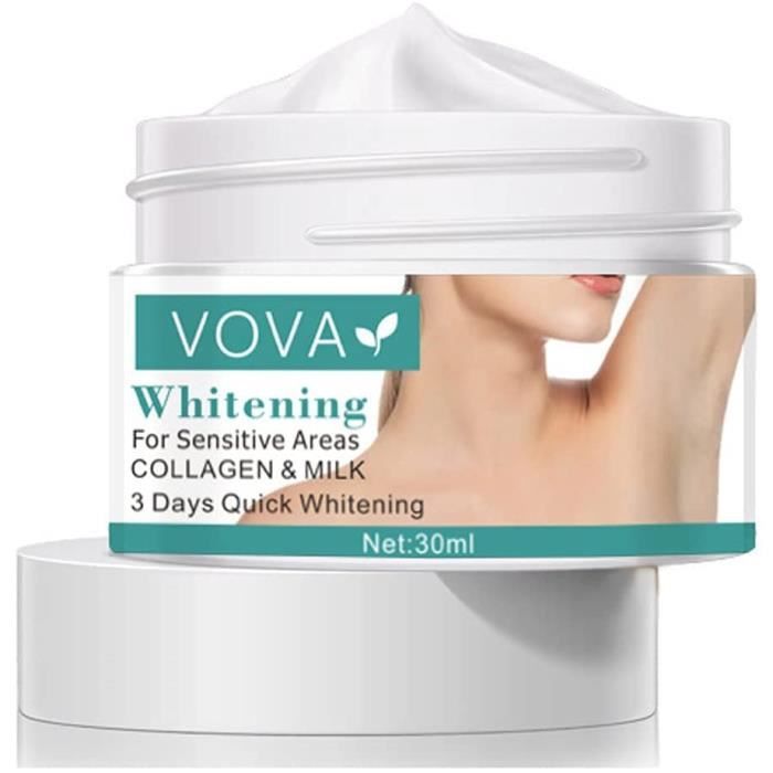 Crème Blanchissante,Crème éclaircissante pour Aisselles,Genoux, Coudes, Zones Sensibles et