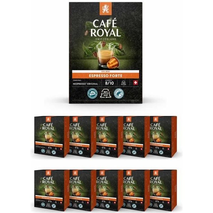 360 CAPSULES COMPATIBLES NESPRESSO® USAGE DOMESTIQUE - EXPRESSO FORTE - 10 Boites de 36 Capsules Café Système Nespresso®