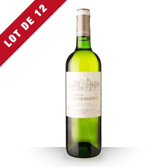Lot de 12 - Château La Rose Sarron 2018 AOC Graves - 12x75cl - Vin Blanc