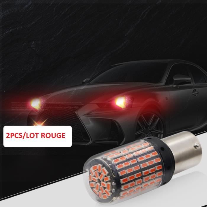 2PCS/LOT Ampoules Feu Clignotant Voiture LED 144smd P21W-1156 BA15S ROUGE