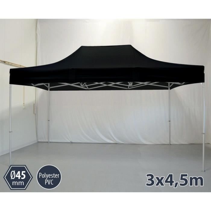 TENTE BARNUM PLIANT ALU 3X4,5 NOIR PRO 45 POLYESTER