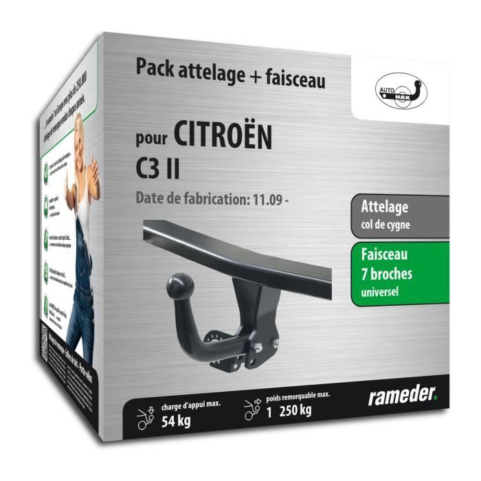 Attelage pour Citroën C3 II - 11/09-12/99 - col de cygne - AUTO-HAK - Faiseau universel 7 broches