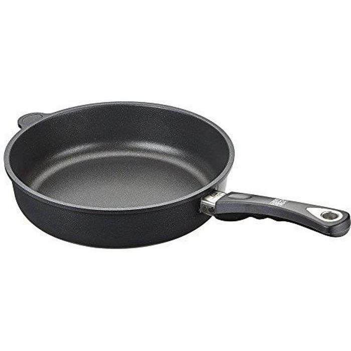 AMT Gastroguss 2059567 Saute Hautement Rond Fonte d'Aluminium Noir-Gris 28 x 28 x 7 cm 728