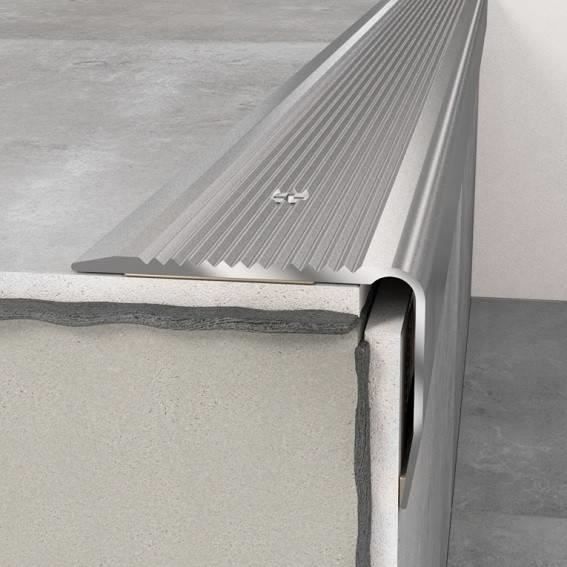 Nez de marche aluminium 40 x 30 x 1200 mm | argenté