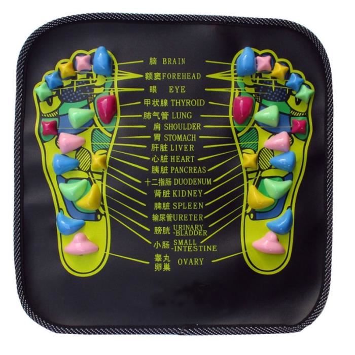 Acupuncture chinoise pied réflexologie marche pierre carré douleur soulager pied Massage coussin Rel - Modèle: Black - HSJSZHA10557