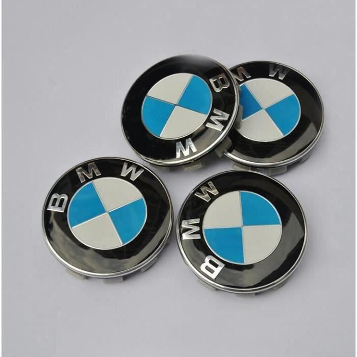 Zacharia 4x68mm BMW Hubcaps logo Centre de la roue de Logo Bleu et drapeau blanc Series 1 3 5 7 M Z X Stud Jantes Alliage