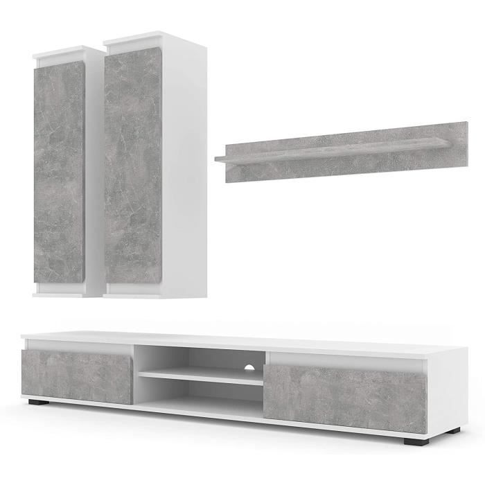 LUSIA 175 Ensemble de meubles pour salon Blanc/béton