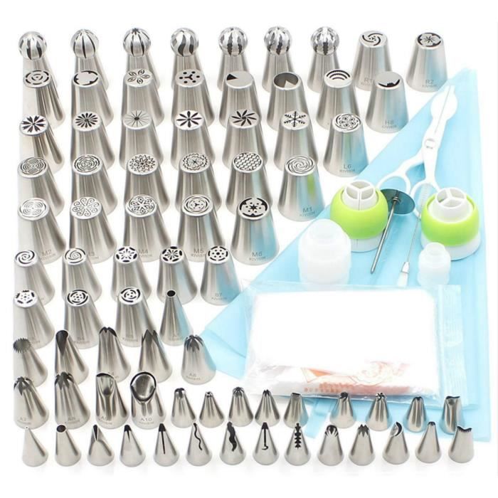 Moule De Décoration De Gâteau Outils Ustensiles De Pâtisserie 109Pièces Poche À Douilles DIY Kits Pour Décoration De Gâteaux