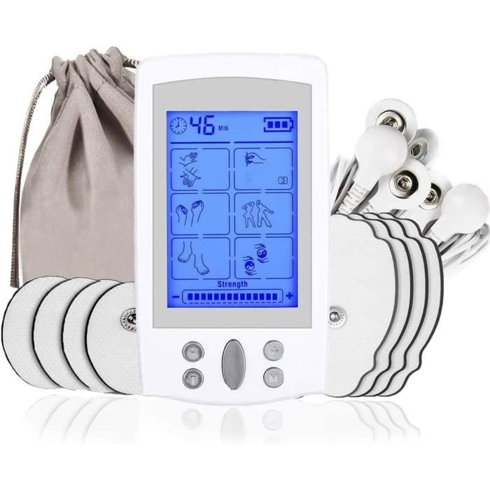 Electrostimulateur tens electrostimulateur musculaire pour la thérapie de soulagement de la douleur 16 modes appareil de mass