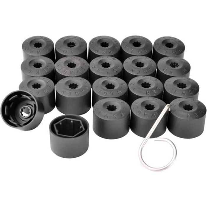 Pièces Auto,20 pièces 17mm voiture écrou de roue Auto moyeu vis cache bouchons pour Volkswagen vw Touran 1.4 Fox 1.2 Touareg2 #A