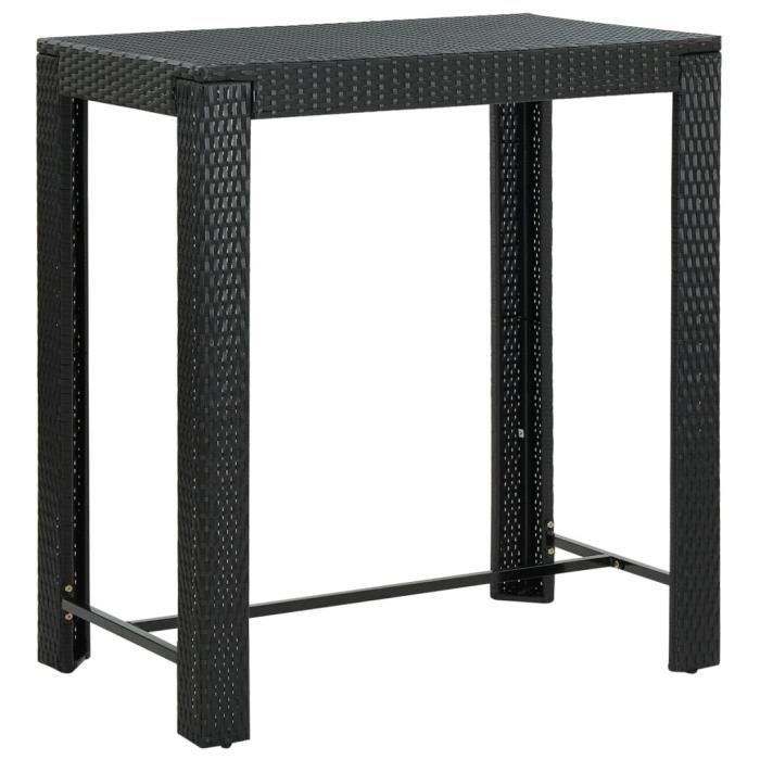 28752Haut de gamme® Mange-Debout Table haute de jardin - Table de Cuisine -Noir 100x60,5x110,5 cm Résine tressée