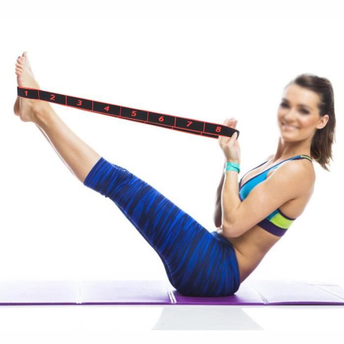 Garosa Bande élastique de fitness Bande Élastique de Fitness Ceinture de Résistance de Yoga Accessoire Exercice Formation(Rouge)