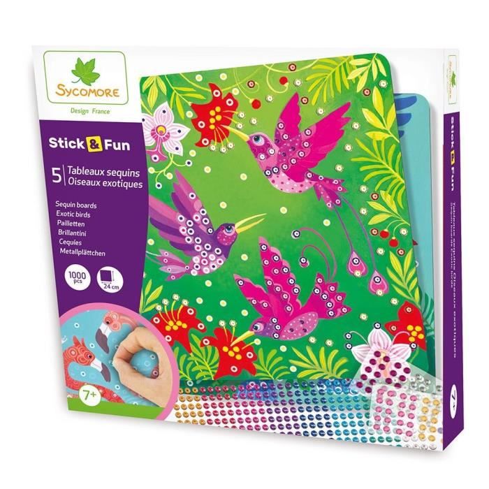 SYCOMORE -STICK’N FUN SEQUINS OISEAUX DE PARADIS
