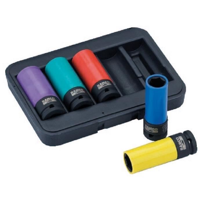BAHCO Set 5 douilles à choc profond 17/19/21/22/24 mm BWSS12P5