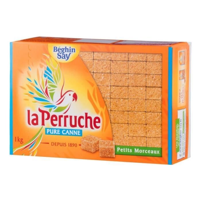 Béghin Say Sucre La Perruche Pure Canne 252 Petits Morceaux 1Kg (lot de 6)