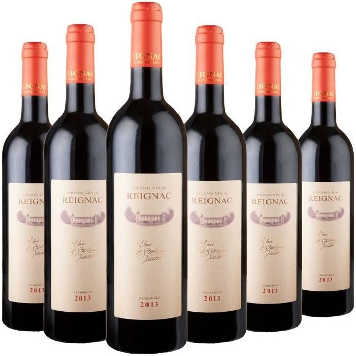 GRAND VIN DE REIGNAC 2013 - CHATEAU DE REIGNAC - LOT de 6 bouteilles de 75cl - Vin Rouge - AOC Bordeaux Supérieur