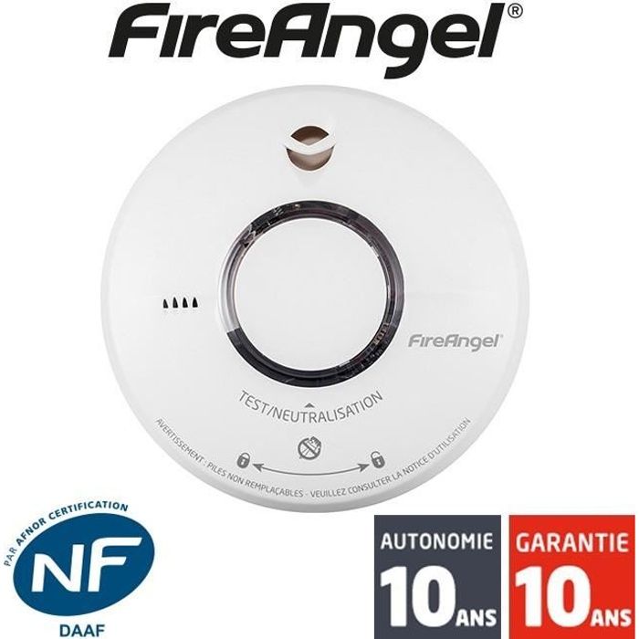 FIREANGEL - Détecteur de fumée Thermoptek,Autonomie 10 ans, avec option d'interconnexion sans fil, Fireangel (WST630)