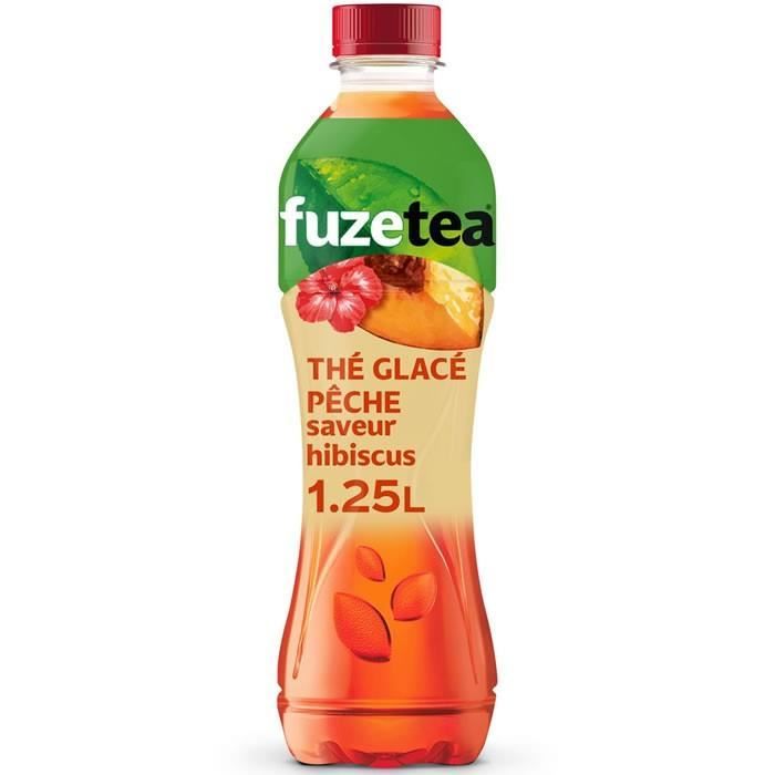 LOT DE 10 - FUZE TEA Thé noir - Thé glacé aromatisé à la pêche et l'hibiscus 1,25 L