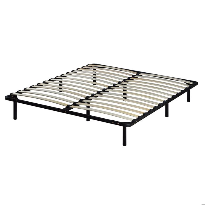 OLYMPE LITERIE - Sommier cadre à lattes en kit - Structure Noire - 180 x 200 cm