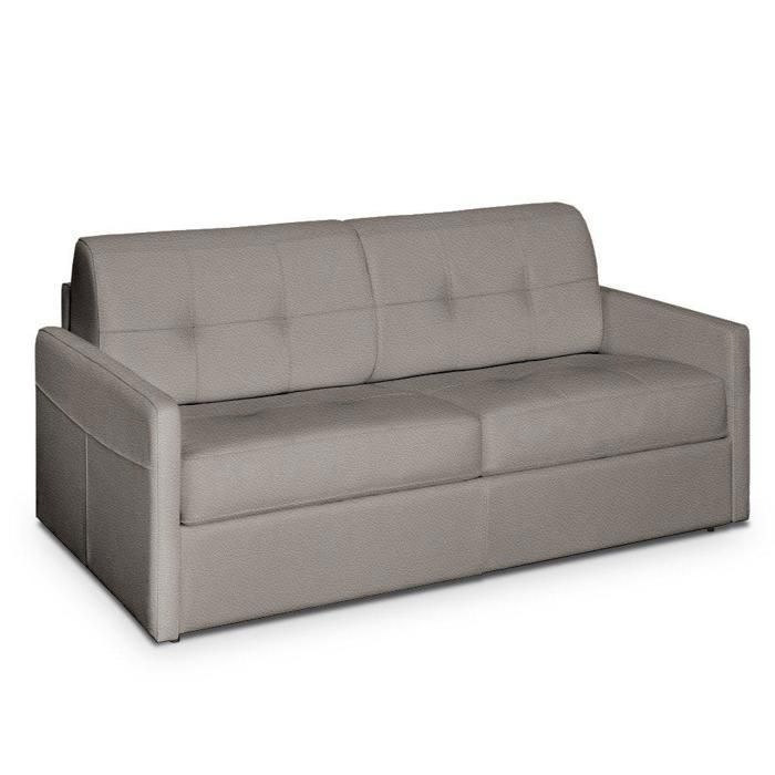 Canapé lit CUBE convertible EXPRESS 140cm matelas 16cm cuir vachette taupe clair taupe Cuir Inside75