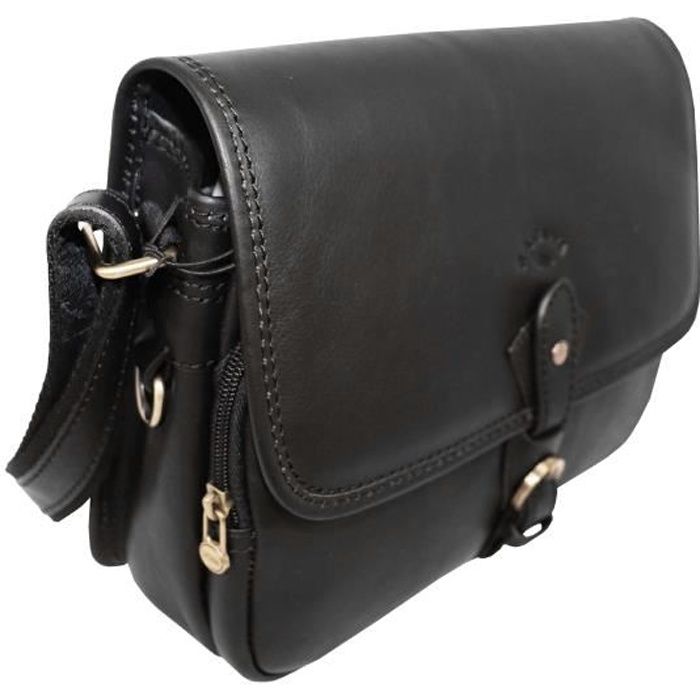 Sac De Voyage En Cuir KATANA - Taille Moyenne - Réf 69252 - Noir - Neuf