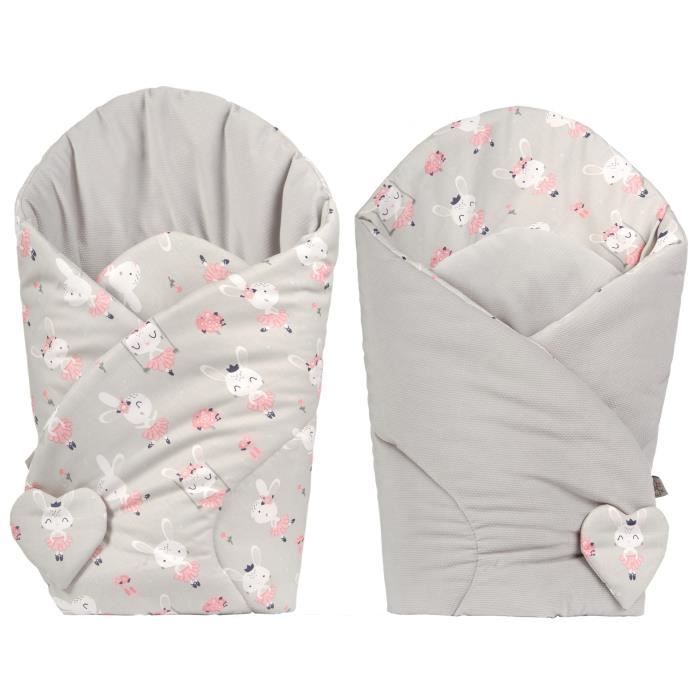 Gigoteuse d'emmaillotage - Velvet réversible - Ballerine Gris 0 - 3 mois environ