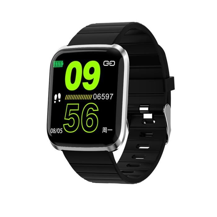 Smartwatch Bluetooth Étanche Sport Cardiofréquencemètre Pression Artérielle Fitness Tracker Smart Bracelet - Noir Et Argenté
