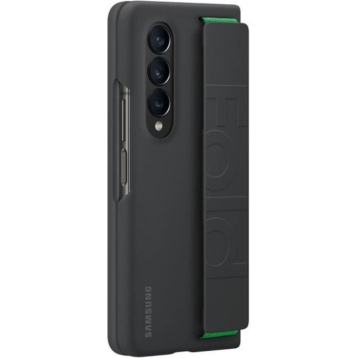 Coque Galaxy Z Fold 4 Silicone Finition mate avec Lanière Original Samsung Noir