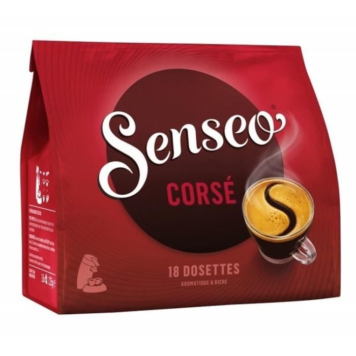 LOT DE 9 - SENSEO - Corsé - Aromatique et Riche - 18 Dosettes Souples - Café 125G