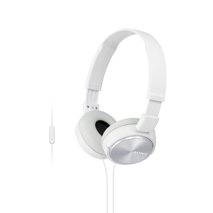 Sony MDR-ZX310APW Casque Pliable avec Microphone - Blanc