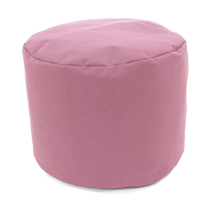 Pouf à tout ROND Intérieur-Extérieur (Diam. 40x30cm) Rose