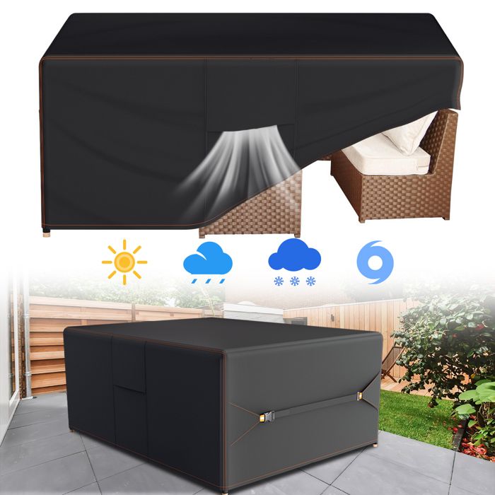 Housse De Protection OFFGUP Pour Salon De Jardin - Tissu Oxford 420D Imperméable UV | 125x125x74cm