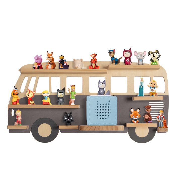 Étagère magnétique pour Tonie Box et Tonies Jusquà 20-25 Tonies Murale Étagère pour boîte à Musique pour Enfant Bus Gris