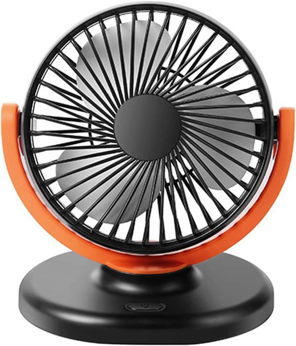 Ventilateur De Bureau USB 15,2 Cm - 5 Vitesses, Silencieux 25 DB, Rotation 360°, Base Antidérapante