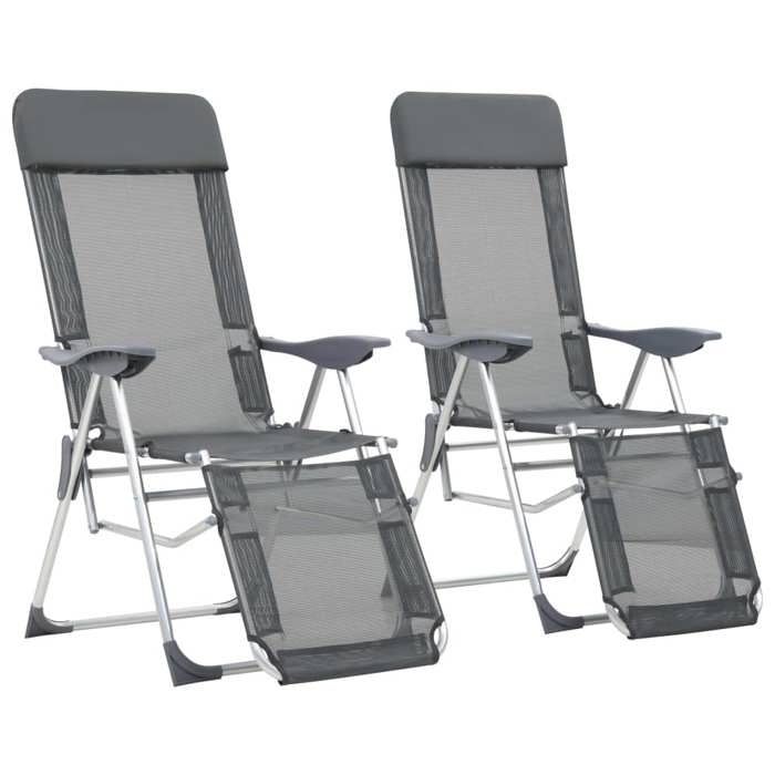 SALE 2025Chaises de camping pliantes et repose-pied - lot de 2 - Fauteuils de Jardin - textilène - 58x78x114 cm778 Kg 5289