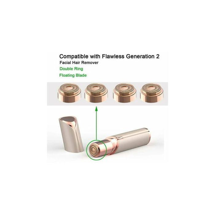 Lot De 4 Têtes De Rechange Plaquées Or 18k Pour épilateur Visage - Neuf - Compatible Génération