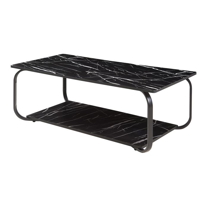 Table basse Kolta 120 x 60 x 43 cm aspect marbre noir