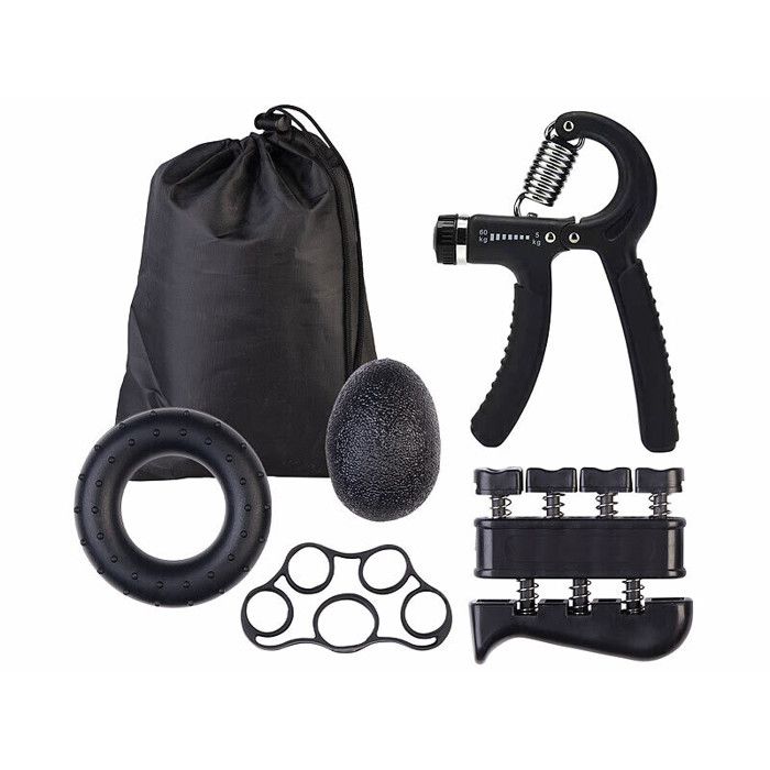 Musculation Main Kit 8 Pièces – Hand Gripper 10-60 Kg, Gyro Ball, Anneaux, Anti-Stress – Force Poignet & Doigts