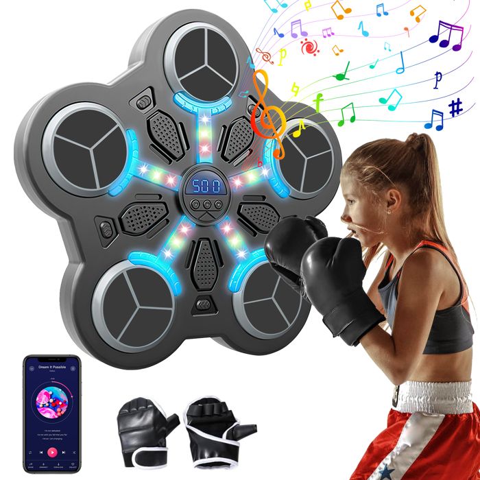 Machine de Boxe Musicale - PIMPIMSKY - Électronique - Bluetooth - Gants